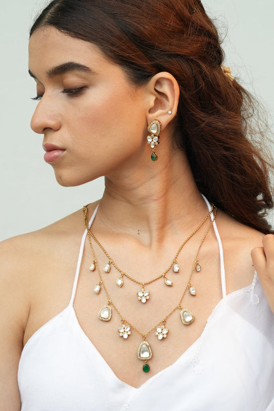 Tara Polki Layered Necklace Set