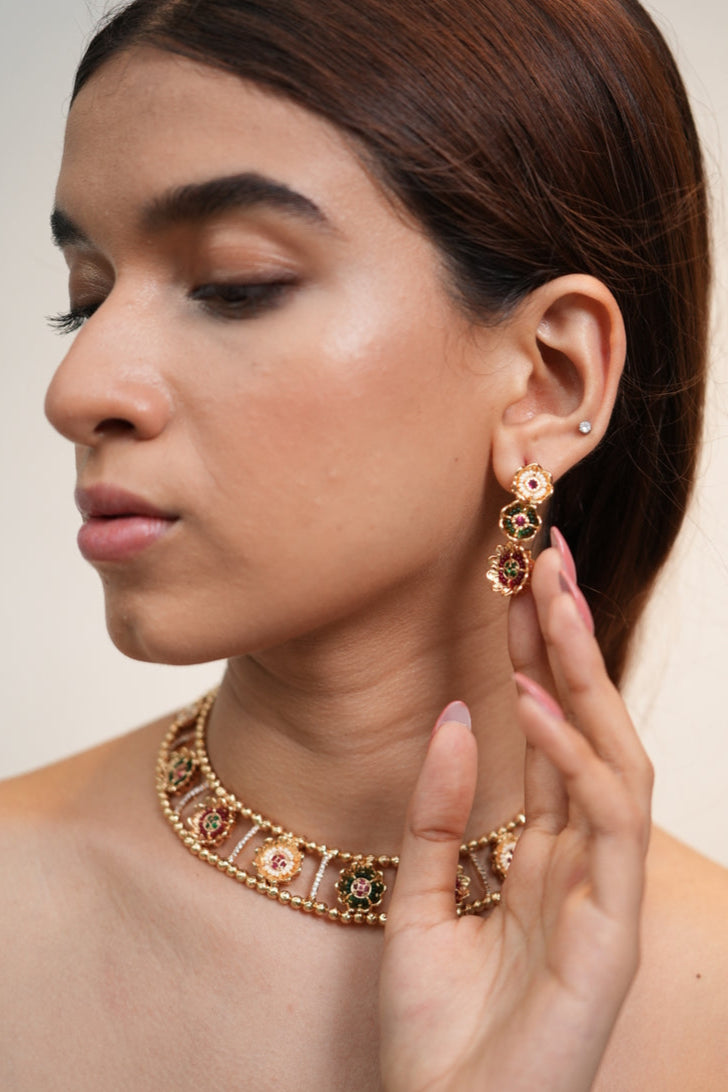 Amber Jaali Choker