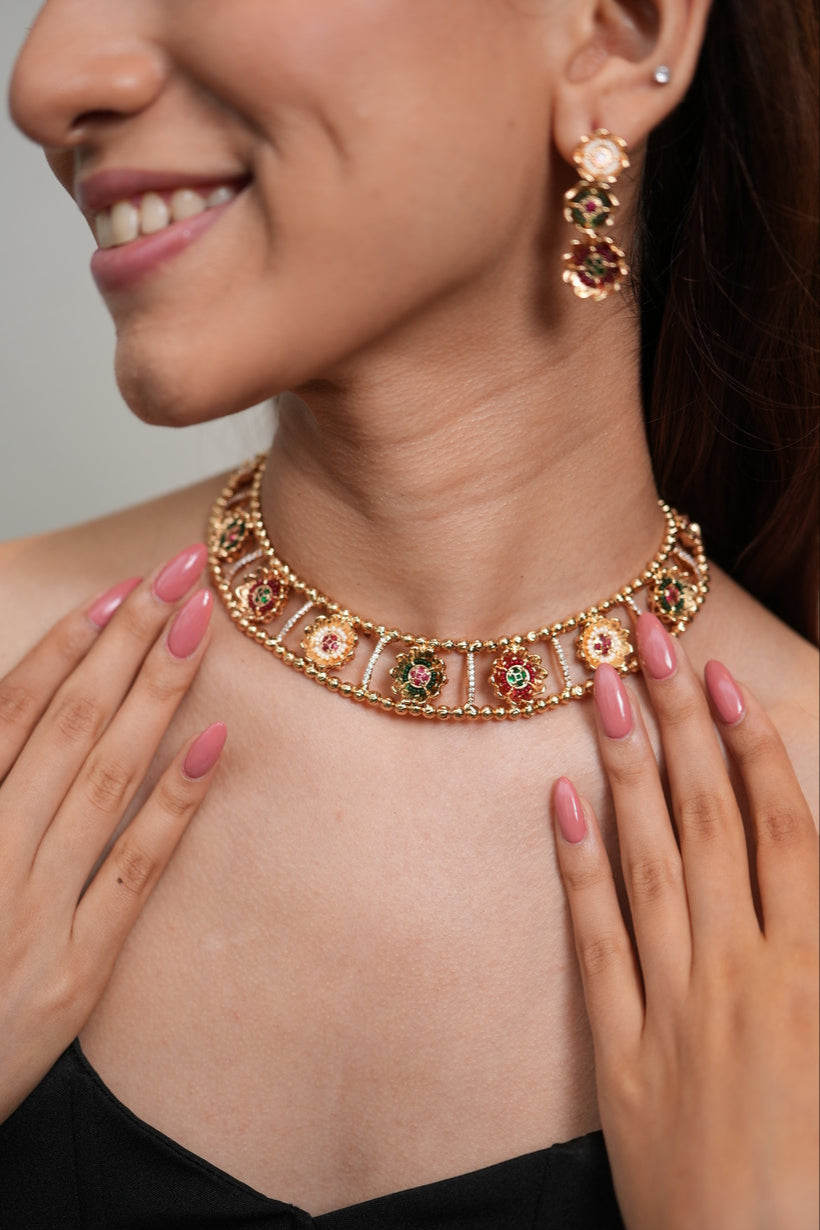 Amber Jaali Choker
